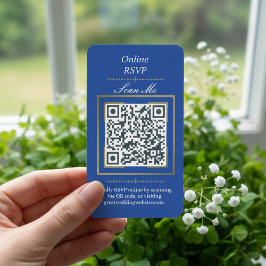 Royal Blue | Photo Online RSVP QR Code Wedding Tilläggskort