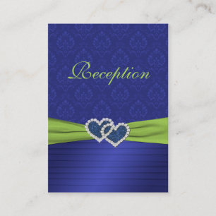 Royal Blue Pleats och Chartreuse Reception Card Tilläggskort