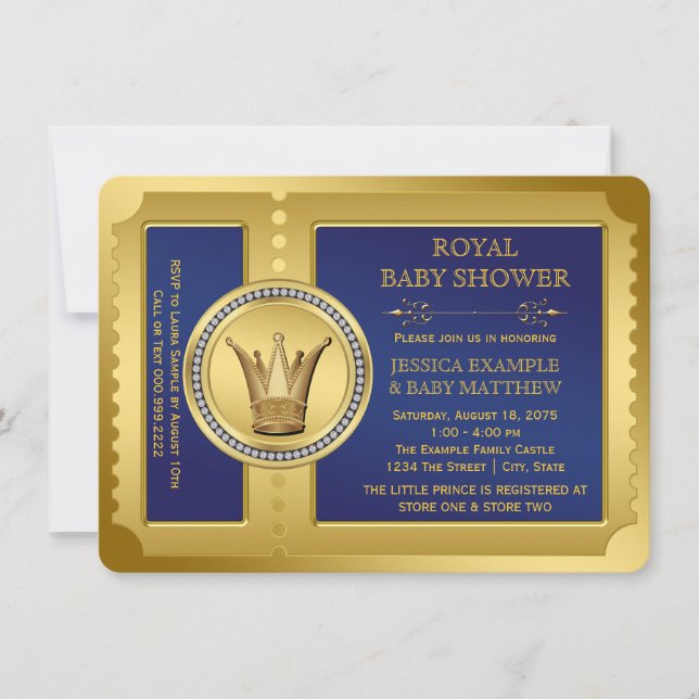 Royal Blue Pojkar Royal Baby Shower Inbjudningar (Framsida)