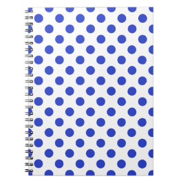 Royal blue polka dots anteckningsbok med spiral