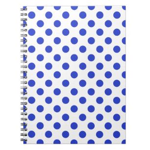 Royal blue polka dots anteckningsbok med spiral