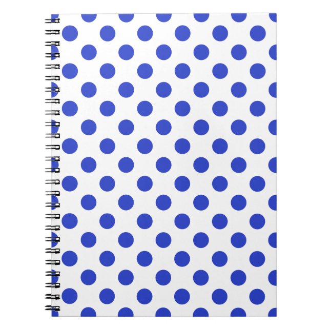 Royal blue polka dots anteckningsbok med spiral (Framsidan)