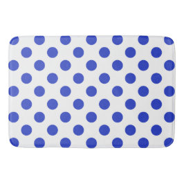 Royal blue polka dots badrumsmatta