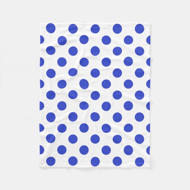 Royal blue polka dots fleecefilt (Framsidan)