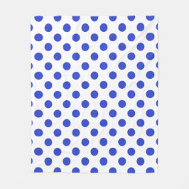 Royal blue polka dots fleecefilt