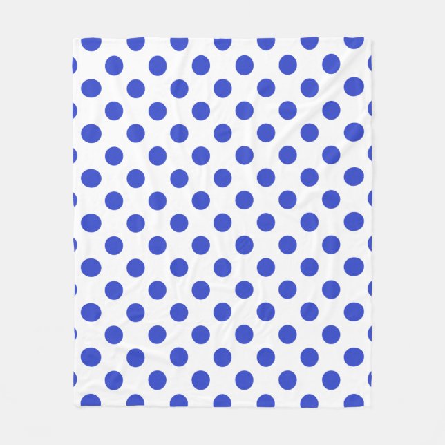 Royal blue polka dots fleecefilt (Framsidan)