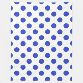 Royal blue polka dots fleecefilt