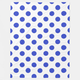 Royal blue polka dots fleecefilt