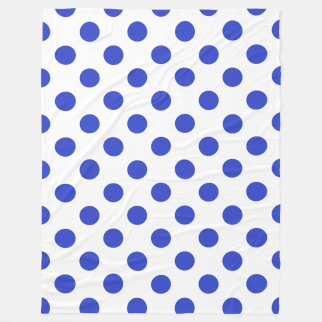 Royal blue polka dots fleecefilt (Framsidan)