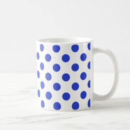 Royal blue polka dots kaffemugg