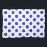 Royal blue polka dots kökshandduk<br><div class="desc">Royal blå polka dots på vit bakgrund</div>