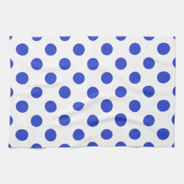 Royal blue polka dots kökshandduk