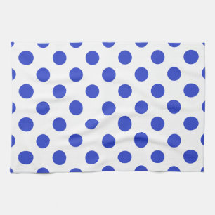 Royal blue polka dots kökshandduk
