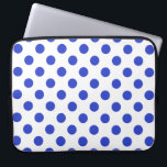 Royal blue polka dots laptop fodral<br><div class="desc">Royal blå polka dots på vit bakgrund</div>