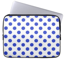 Royal blue polka dots laptop sleeve