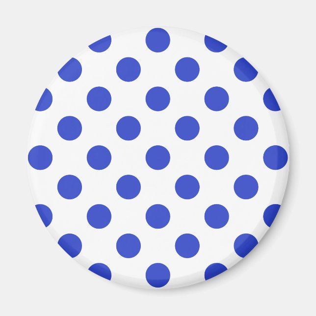 Royal blue polka dots magnet (Framsidan)