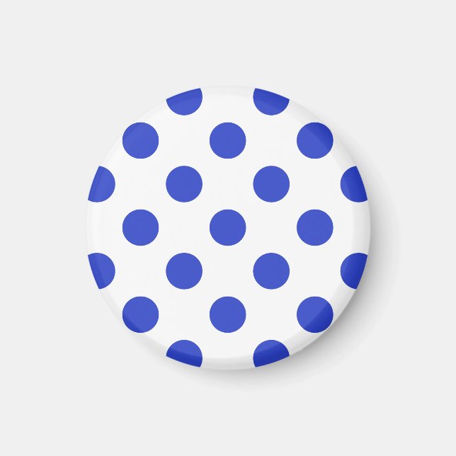 Royal blue polka dots magnet (Framsidan)