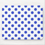 Royal blue polka dots musmatta<br><div class="desc">Royal blå polka dots på vit bakgrund</div>