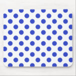 Royal blue polka dots musmatta<br><div class="desc">Royal blå polka dots på vit bakgrund</div>