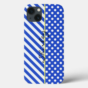 Royal Blue Polka dots och Rand av Shirley Taylor