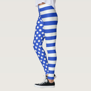 Royal Blue Polka dots och Rand från Sallor Leggings