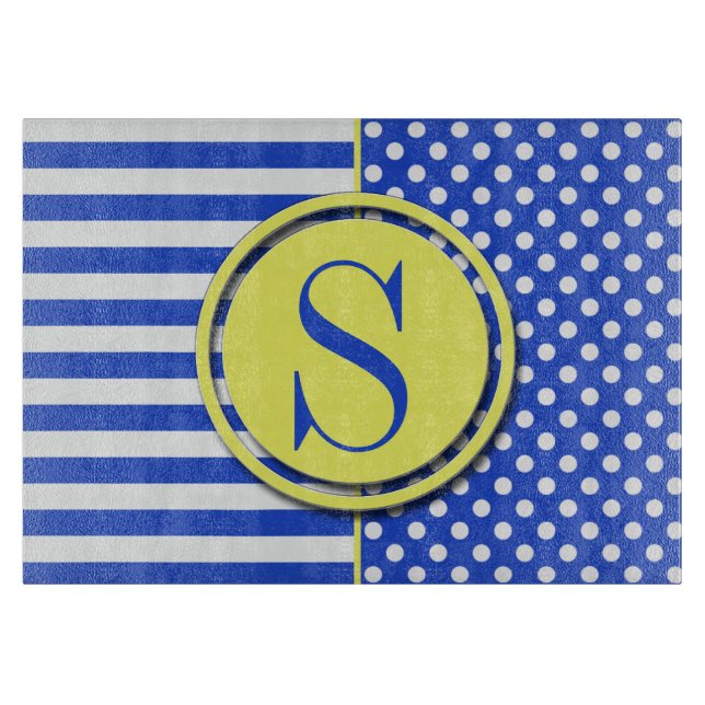 Royal Blue Polka dots och Rand-Monogram ST-aylor (Framsidan)