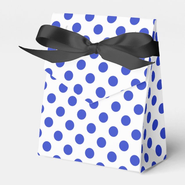 Royal blue polka dots presentaskar (Framsidan Sidan)