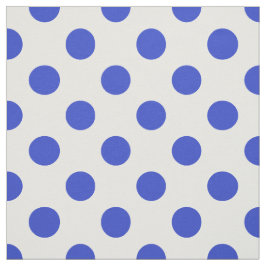 Royal blue polka dots tyg