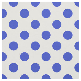 Royal blue polka dots tyg