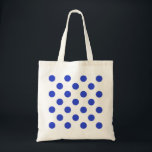 Royal blue polka dots tygkasse<br><div class="desc">Royal blå polka dots på vit bakgrund</div>