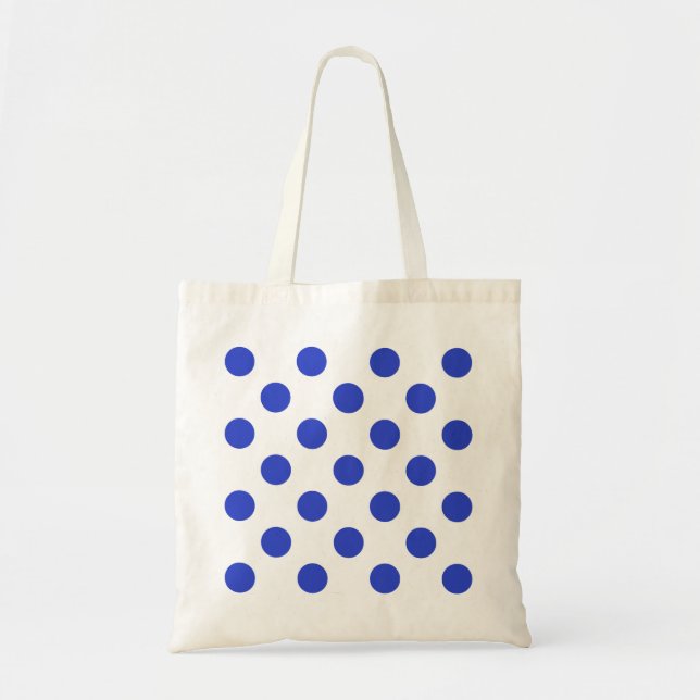 Royal blue polka dots tygkasse (Framsidan)
