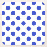 Royal blue polka dots underlägg papper kvadrat<br><div class="desc">Royal blå polka dots på vit bakgrund</div>