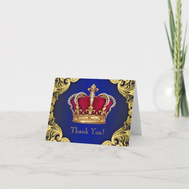 Royal Blue Prince Krona tackkort (Framsida)