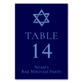 Royal Blue Pub Mitzvah Party David-stjärnan Bordsnummer