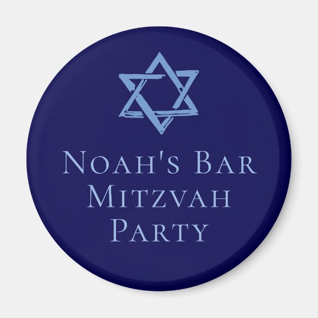 Royal Blue Pub Mitzvah Party David-stjärnan Magnet (Framsidan)