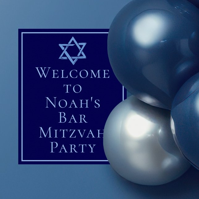 Royal Blue Pub Mitzvah Photo Star of David Party Poster (Skapare uppladdad)