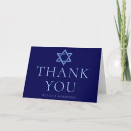 Royal Blue Pub Mitzvah Star of David Anpassningsba Tack Kort