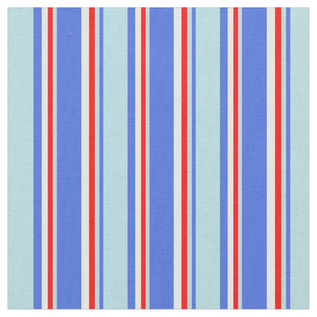 Royal Blue, Pulver Blue, Red and White Färgad Tyg (Närbild)