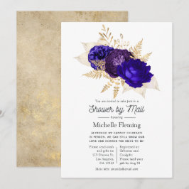 Royal Blue, Purple och Guld Bröllopsdusch via Post Inbjudningar