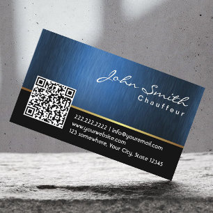 Royal Blue QR-kod Chauffeur-Affärskort Visitkort