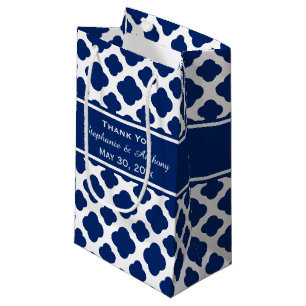 Royal Blue Quatrefoil Bröllop Tack
