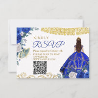 Royal Blue Quinceañera 15 Anos OSA kort