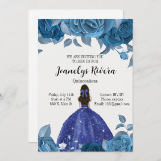 Royal Blue Quinceañera-inbjudan Inbjudningar
