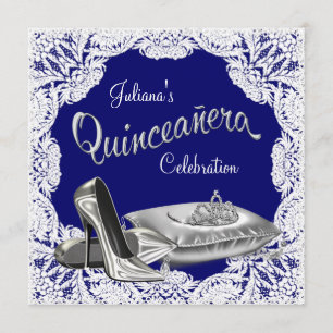 Royal Blue Quinceañera Inbjudningar