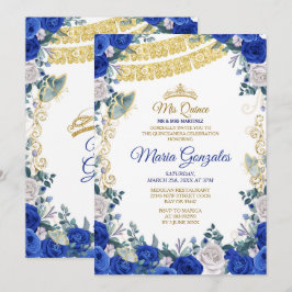 Royal Blue Quinceanera Mexikansk flicka 15:e födel Inbjudningar