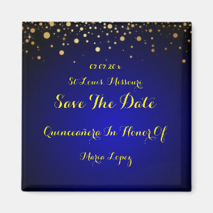 Royal Blue Quinceanera Spara datum magneter