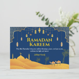 Royal Blue Ramadan Mubarak Greeting Card Julkort