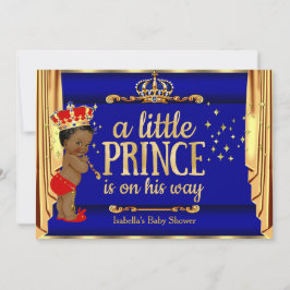 Royal Blue Red Drapes Prince Baby Shower Ethnic Inbjudningar