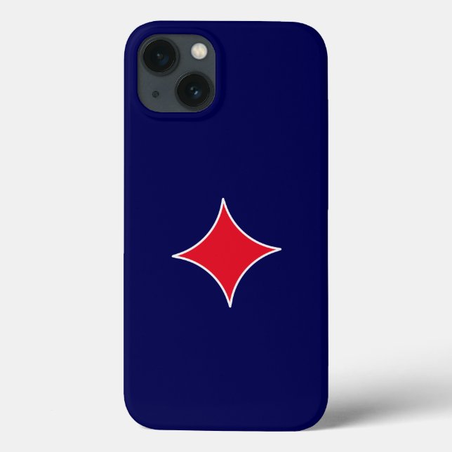 Royal Blue Red Starburst iPhone-fodral (Baksida)