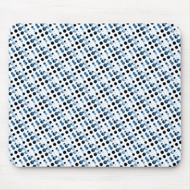 Royal Blue Retro Bubbles Mousepad Musmatta (Framsidan)